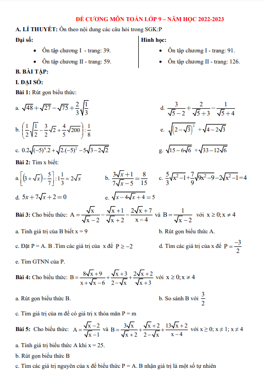 Đề cương ôn tập học kì 1 (HK1) lớp 9 môn Toán năm 2022 2023 trường THCS Thành Công Hà Nội 5 de cuong on tap hoc ki 1 hk1 lop 9 mon toan nam 2022 2023 truong thcs thanh cong ha noi d