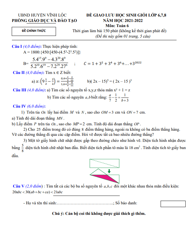 de giao luu hsg lop 6 mon toan nam 2021 2022 phong gd dt vinh loc thanh hoa d