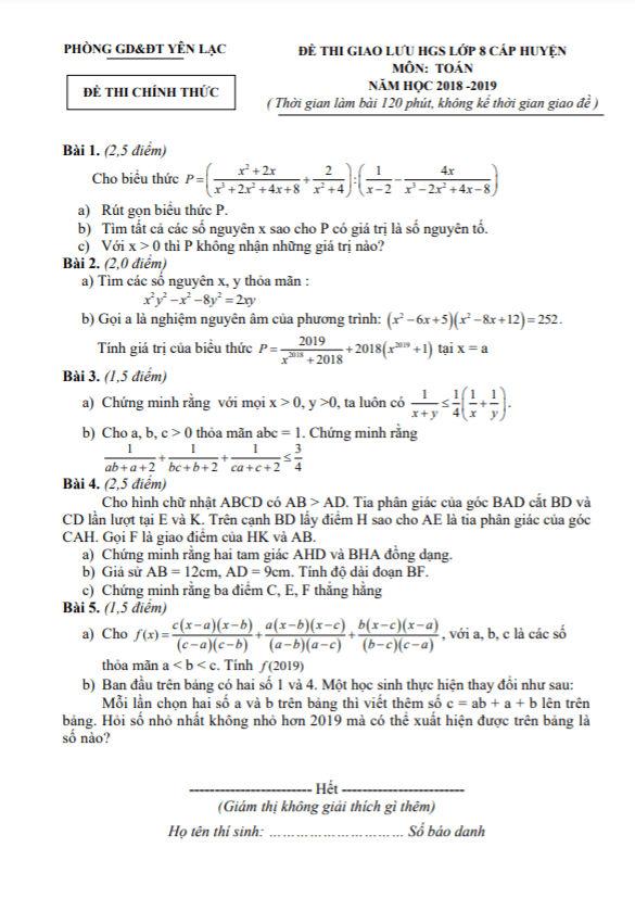 de giao luu hsg lop 8 mon toan nam 2018 2019 phong gd dt yen lac vinh phuc d