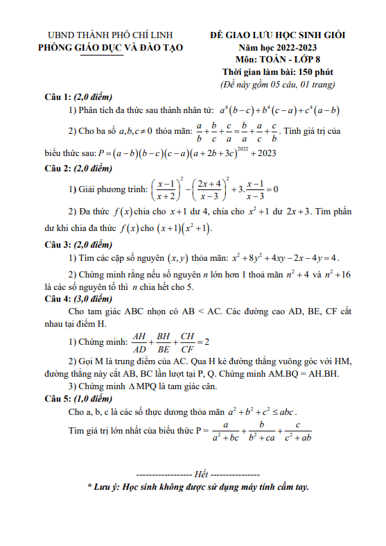 de giao luu hsg lop 8 mon toan nam 2022 2023 phong gd dt chi linh hai duong d