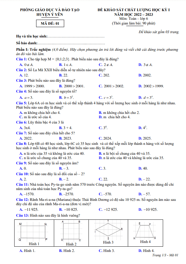 de hoc ki 1 hk1 lop 6 mon toan nam 2022 2023 phong gd dt y yen nam dinh d