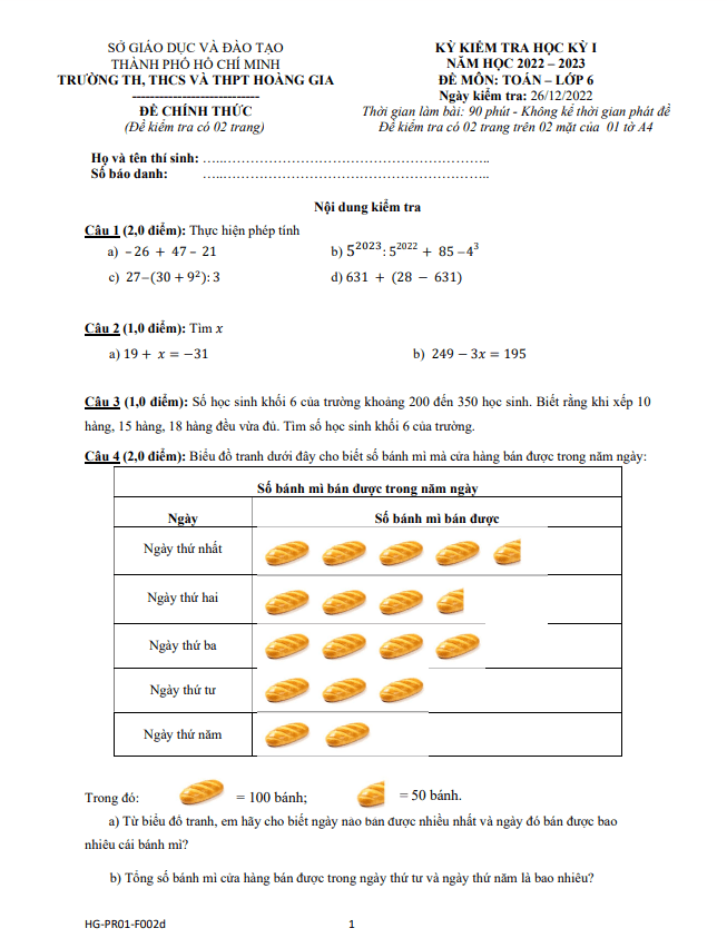de hoc ki 1 hk1 lop 6 mon toan nam 2022 2023 truong hoang gia tp hcm d