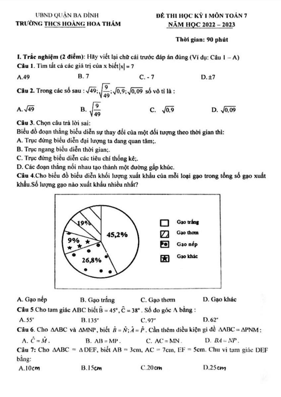 de hoc ki 1 hk1 lop 7 mon toan nam 2022 2023 truong thcs hoang hoa tham ha noi d