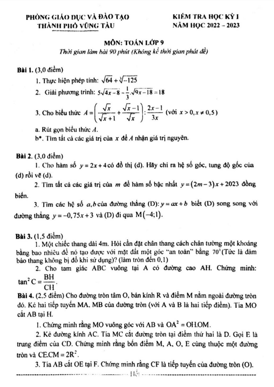 Đề học kì 1 (HK1) lớp 9 môn Toán năm 2022 2023 phòng GD ĐT Vũng Tàu BR VT 5 de hoc ki 1 hk1 lop 9 mon toan nam 2022 2023 phong gd dt vung tau br vt d