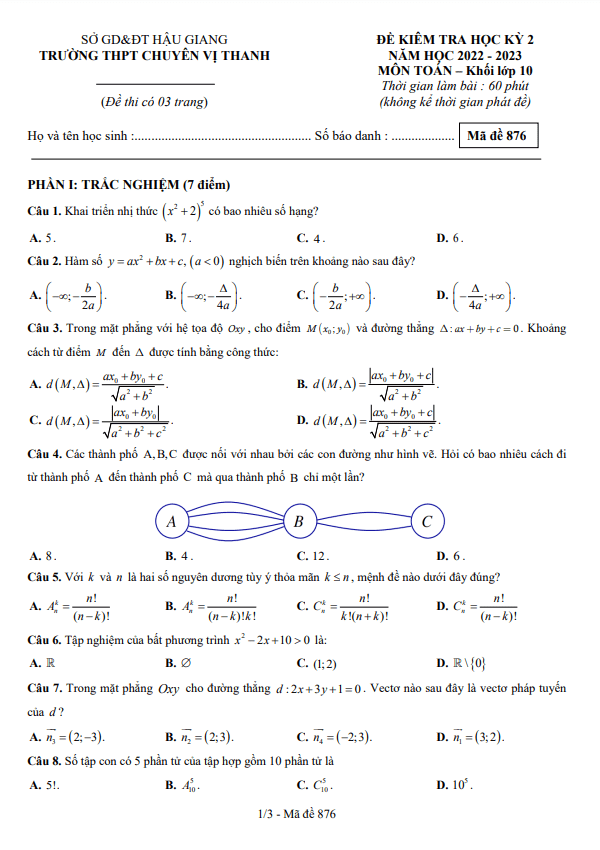 de hoc ki 2 hk2 lop 10 mon toan nam 2022 2023 truong chuyen vi thanh hau giang d
