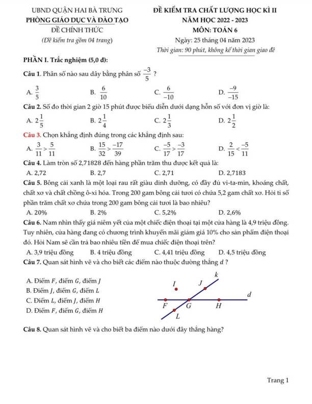 de hoc ki 2 hk2 lop 6 mon toan nam 2022 2023 phong gd dt hai ba trung ha noi d