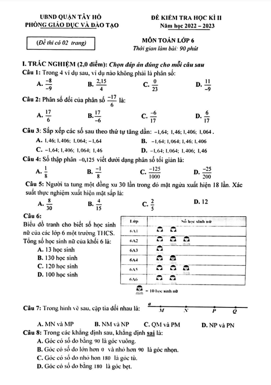 de hoc ki 2 hk2 lop 6 mon toan nam 2022 2023 phong gd dt tay ho ha noi d