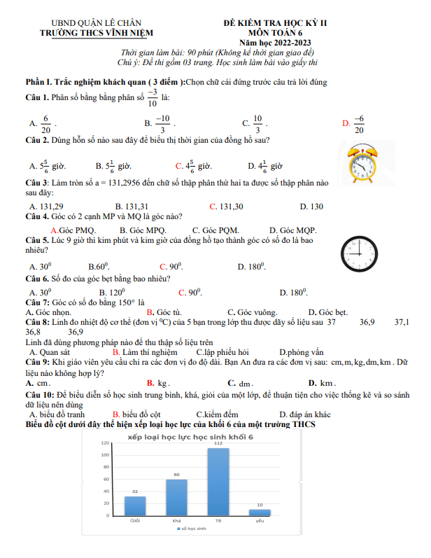 Đề học kì 2 (HK2) lớp 6 môn Toán năm 2022 2023 trường THCS Vĩnh Niệm Hải Phòng 4 de hoc ki 2 hk2 lop 6 mon toan nam 2022 2023 truong thcs vinh niem hai phong d