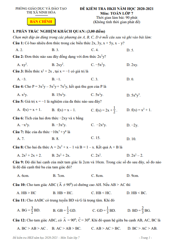 de hoc ki 2 hk2 lop 7 mon toan nam 2020 2021 phong gd dt thi xa ninh hoa khanh hoa d