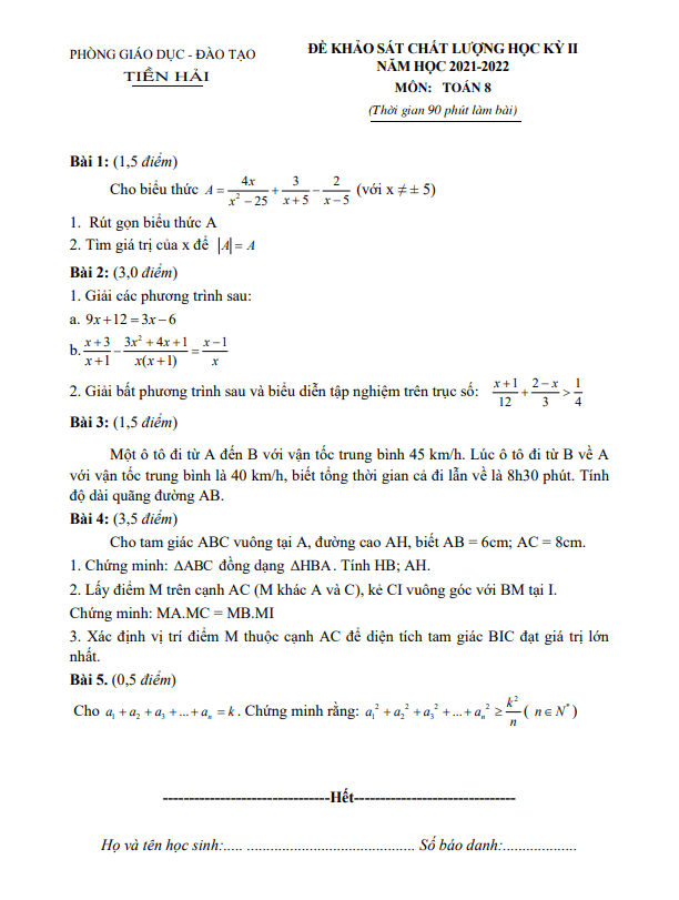 de hoc ki 2 hk2 lop 8 mon toan nam 2021 2022 phong gd dt tien hai thai binh d