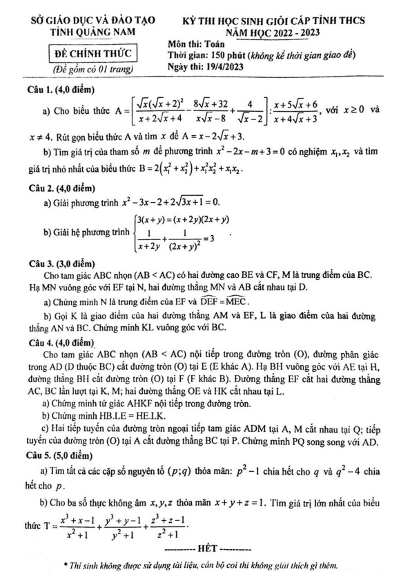 de hoc sinh gioi cap tinh toan thcs nam 2022 2023 so gd dt quang nam d