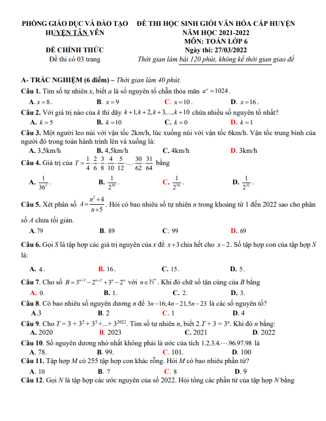 Đề học sinh giỏi huyện lớp 6 môn Toán năm 2021 2022 phòng GD ĐT Tân Yên Bắc Giang 7 de hoc sinh gioi huyen lop 6 mon toan nam 2021 2022 phong gd dt tan yen bac giang d