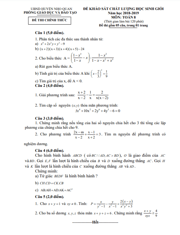 de hoc sinh gioi huyen lop 8 mon toan nam 2018 2019 phong gd dt nho quan ninh binh d