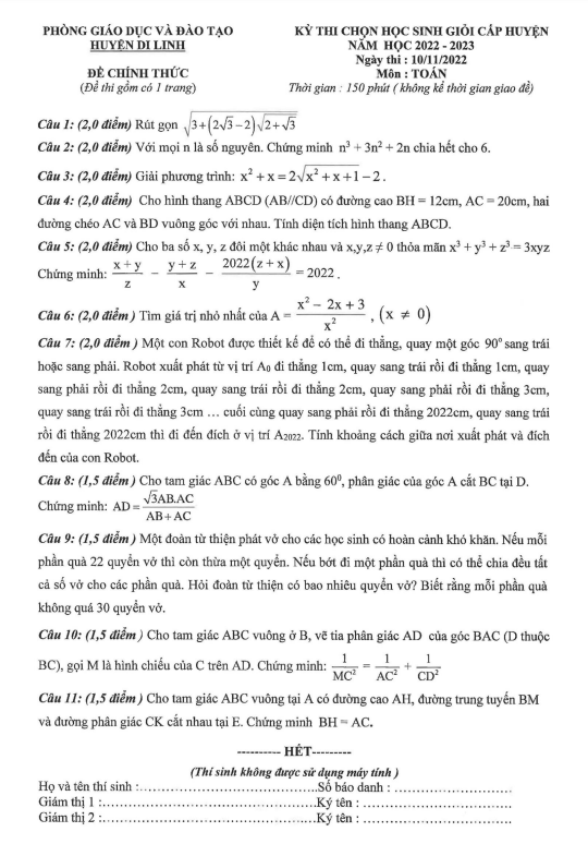 de hoc sinh gioi huyen mon toan nam 2022 2023 phong gd dt di linh lam dong d
