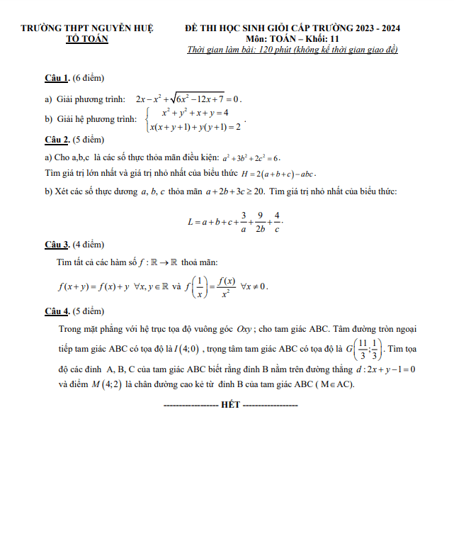 de hoc sinh gioi lop 11 mon toan nam 2023 2024 truong thpt nguyen hue phu yen d