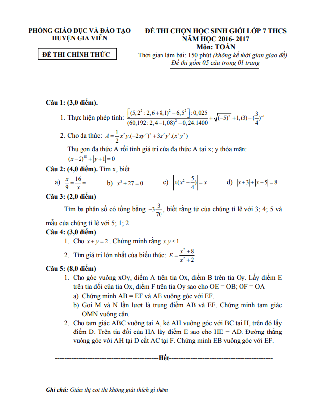 de hoc sinh gioi lop 7 mon toan nam 2016 2017 phong gd dt gia vien ninh binh d