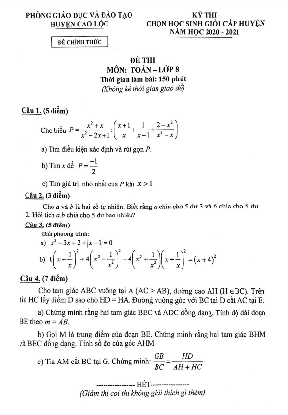 de hoc sinh gioi lop 8 mon toan nam 2020 2021 phong gd dt cao loc lang son d