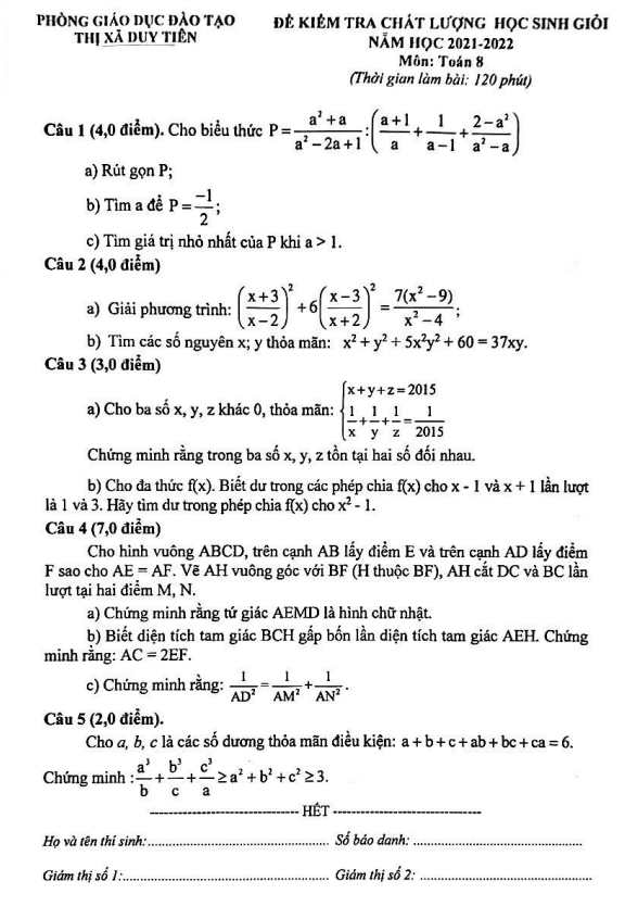 de hoc sinh gioi lop 8 mon toan nam 2021 2022 phong gd dt duy tien ha nam d