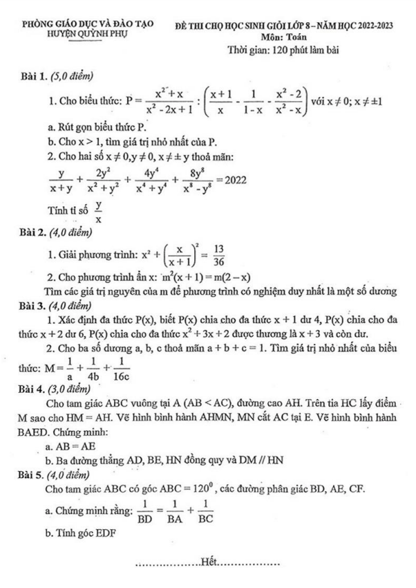 de hoc sinh gioi lop 8 mon toan nam 2022 2023 phong gd dt quynh phu thai binh d