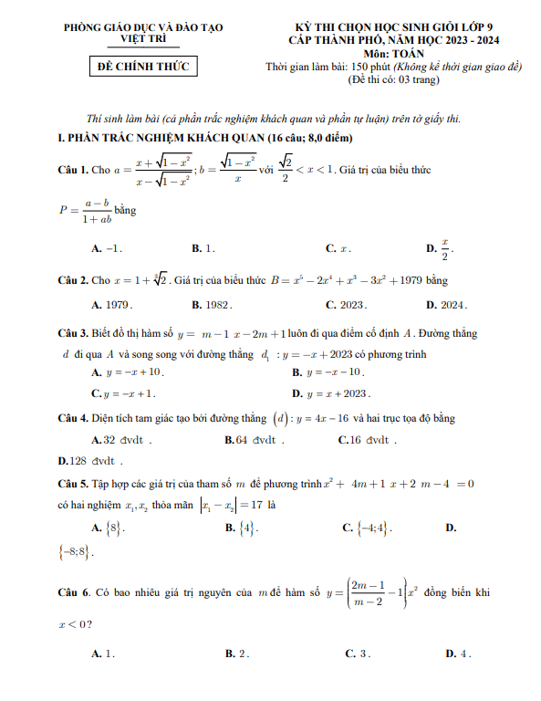 de hoc sinh gioi lop 9 mon toan nam 2023 2024 phong gd dt viet tri phu tho d