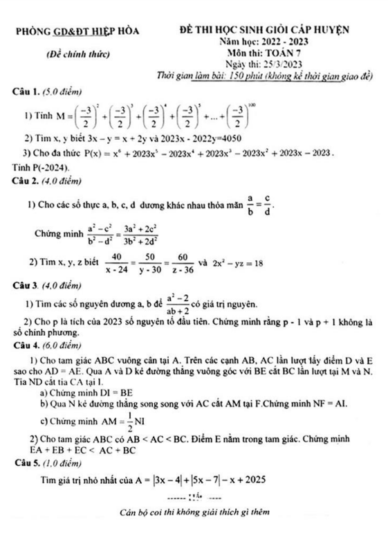 Đề HSG cấp huyện lớp 7 môn Toán năm 2022 2023 phòng GD ĐT Hiệp Hòa Bắc Giang 8 de hsg cap huyen lop 7 mon toan nam 2022 2023 phong gd dt hiep hoa bac giang d