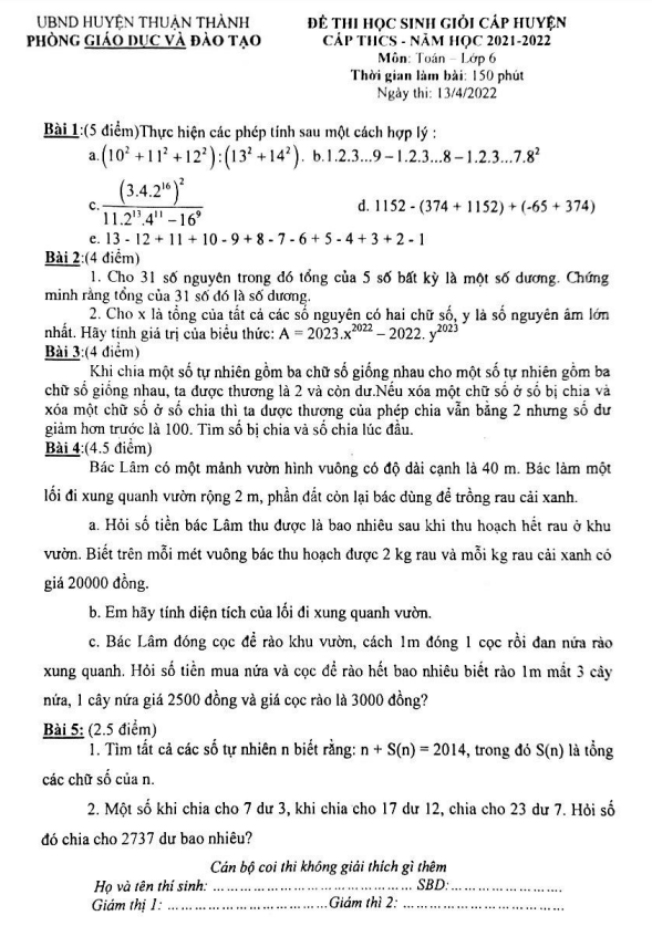Đề HSG huyện lớp 6 môn Toán năm 2021 2022 phòng GD ĐT Thuận Thành Bắc Ninh 3 de hsg huyen lop 6 mon toan nam 2021 2022 phong gd dt thuan thanh bac ninh d