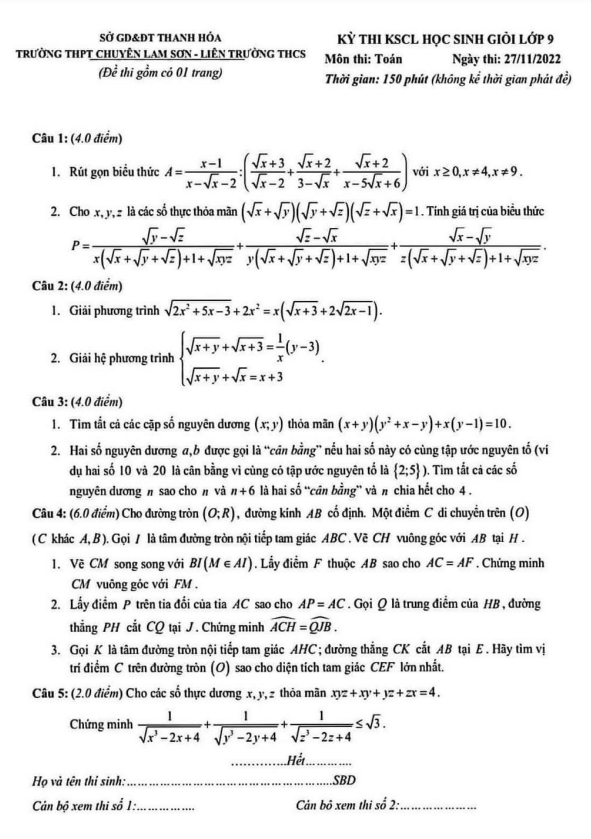 de hsg lop 9 mon toan nam 2022 2023 truong thpt chuyen lam son thanh hoa d