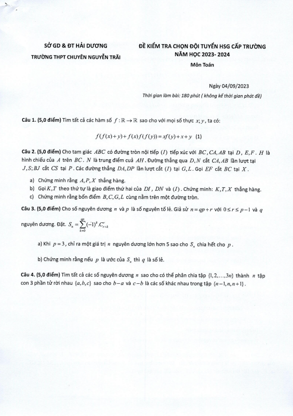 de hsg toan cap truong nam 2023 2024 truong chuyen nguyen trai hai duong d