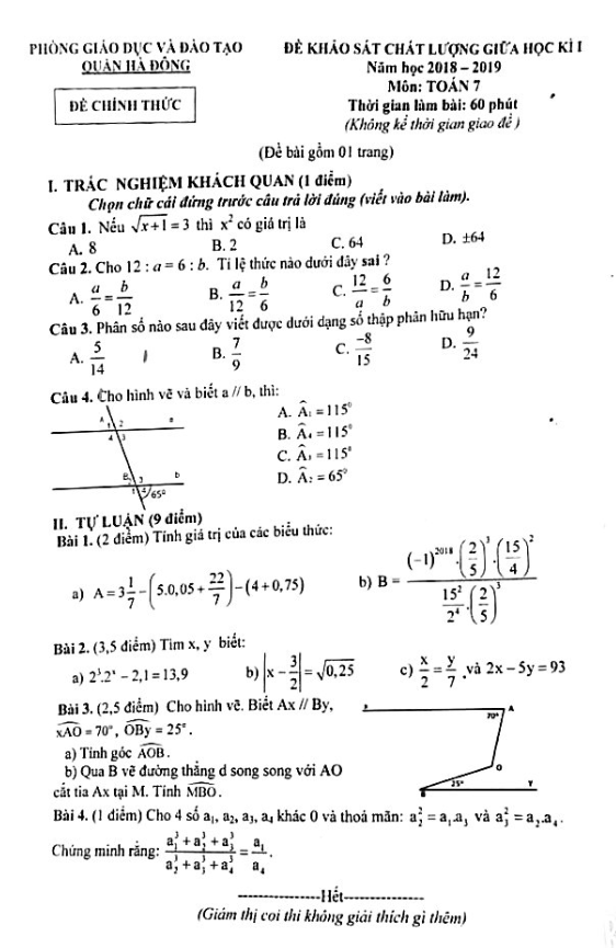 Đề khảo sát chất lượng giữa học kì 1 (HK1) lớp 7 môn Toán năm 2018 – 2019 phòng GD và ĐT Hà Đông – Hà Nội 1 de khao sat chat luong giua hoc ki 1 hk1 lop 7 mon toan nam 2018 e28093 2019 phong gd va dt ha dong e28093 ha noi d