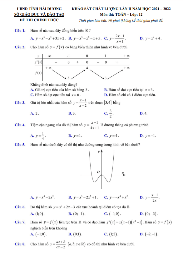 de khao sat chat luong lan 2 lop 12 mon toan nam 2021 2022 so gd dt hai duong d