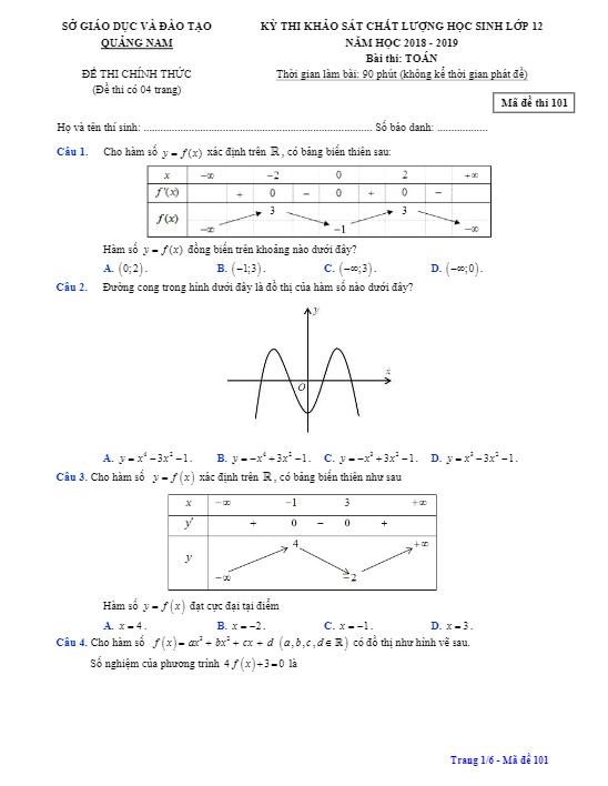 Đề khảo sát chất lượng lớp 12 môn Toán năm 2018 2019 sở GD ĐT Quảng Nam 3 de khao sat chat luong lop 12 mon toan nam 2018 2019 so gd dt quang nam d