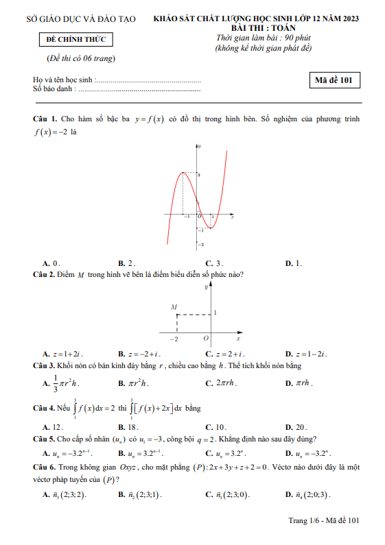 de khao sat chat luong lop 12 mon toan nam 2023 so gd dt dak nong d
