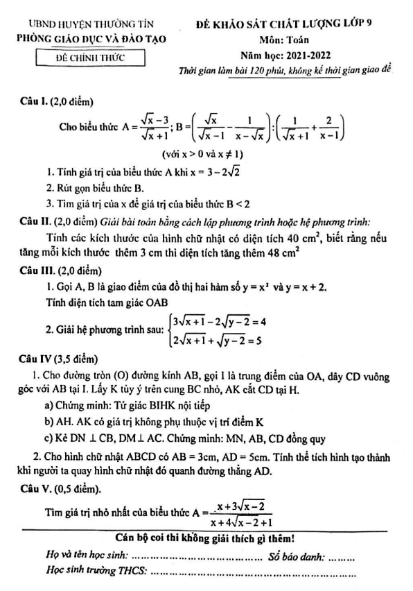 Đề khảo sát chất lượng lớp 9 môn Toán năm 2021 2022 phòng GD ĐT Thường Tín Hà Nội 6 de khao sat chat luong lop 9 mon toan nam 2021 2022 phong gd dt thuong tin ha noi d