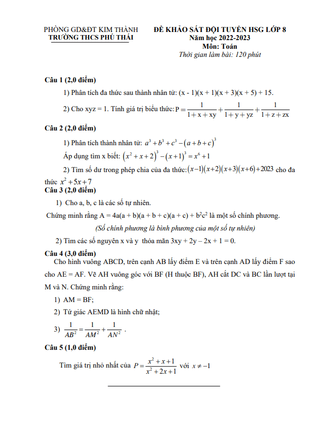 de khao sat hsg lop 8 mon toan nam 2022 2023 truong thcs phu thai hai duong d