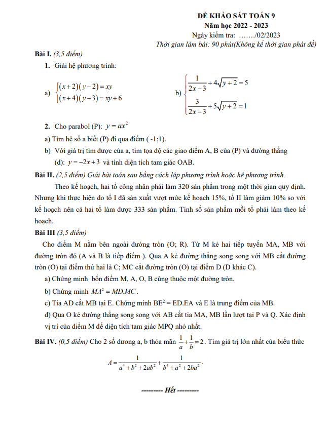 Đề khảo sát lớp 9 môn Toán năm 2022 2023 trường THCS Lê Quý Đôn Hà Nội 7 de khao sat lop 9 mon toan nam 2022 2023 truong thcs le quy don ha noi d