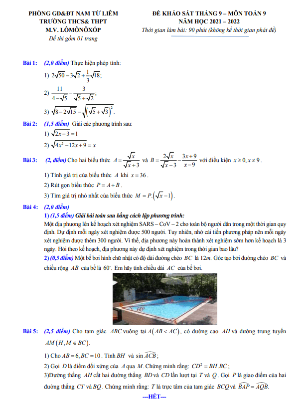 de khao sat toan 9 thang 9 nam 2021 truong m v lomonoxop ha noi d