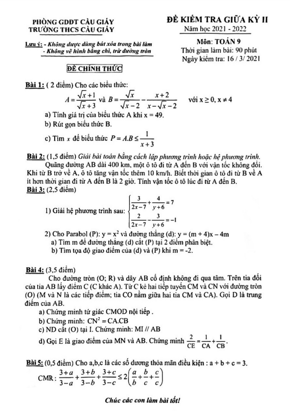 Đề kiểm tra giữa học kì 2 (HK2) lớp 9 môn Toán năm 2021 2022 trường THCS Cầu Giấy Hà Nội 7 de kiem tra giua hoc ki 2 hk2 lop 9 mon toan nam 2021 2022 truong thcs cau giay ha noi d