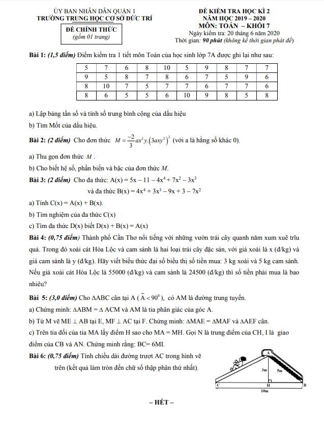 Đề kiểm tra học kì 2 (HK2) lớp 7 môn Toán năm 2019 2020 trường THCS Đức Trí TP HCM 6 de kiem tra hoc ki 2 hk2 lop 7 mon toan nam 2019 2020 truong thcs duc tri tp hcm d