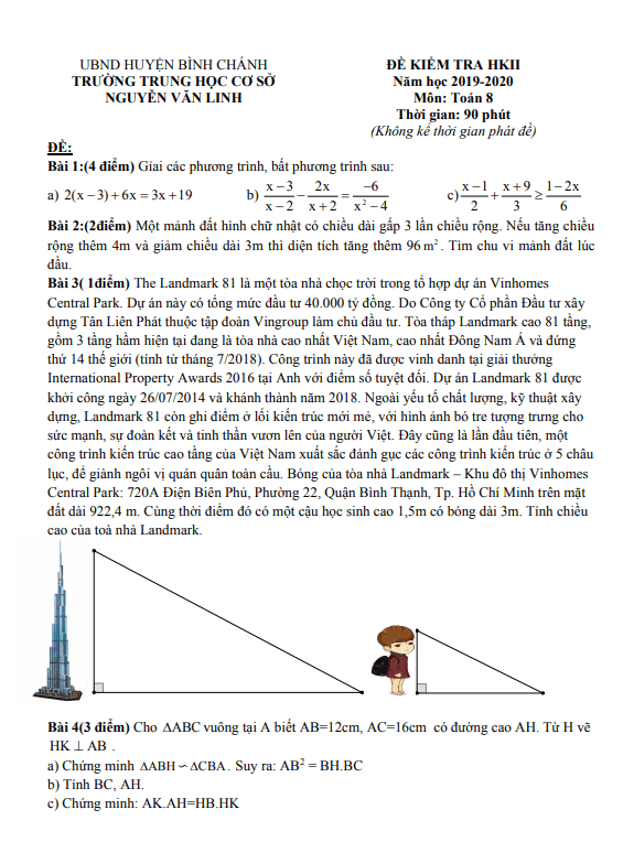 de kiem tra hoc ki 2 hk2 lop 8 mon toan nam 2019 2020 truong thcs nguyen van linh tp hcm d