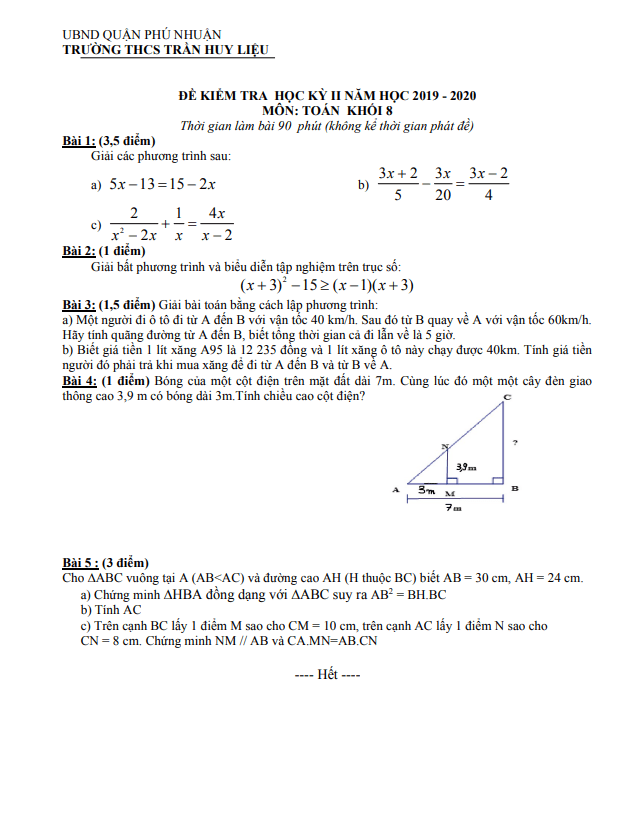 de kiem tra hoc ki 2 hk2 lop 8 mon toan nam 2019 2020 truong thcs tran huy lieu tp hcm d
