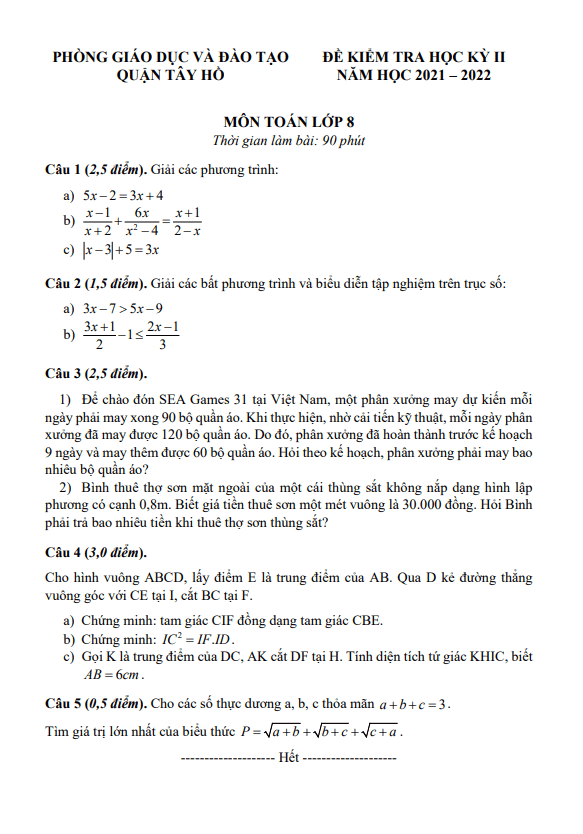 de kiem tra hoc ki 2 hk2 lop 8 mon toan nam 2021 2022 phong gd dt tay ho ha noi d