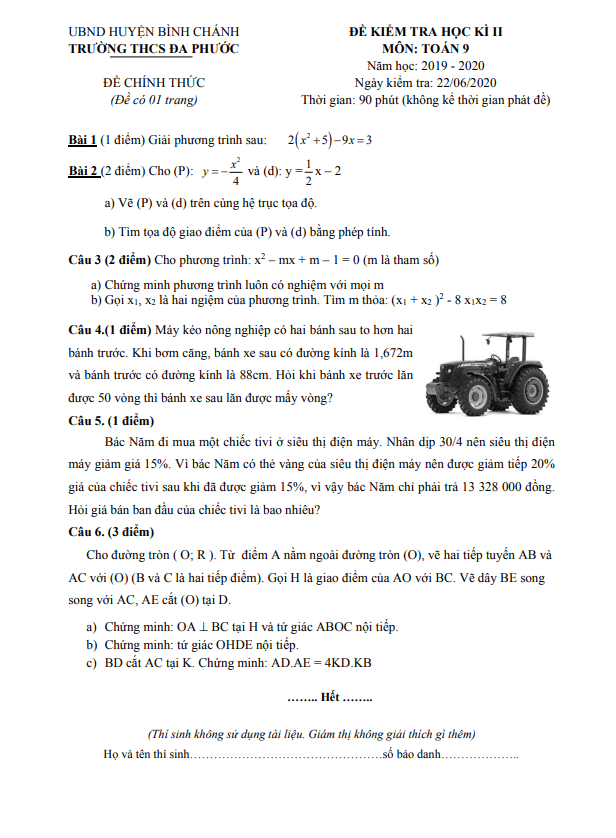 de kiem tra hoc ki 2 hk2 lop 9 mon toan nam 2019 2020 truong thcs da phuoc tp hcm d