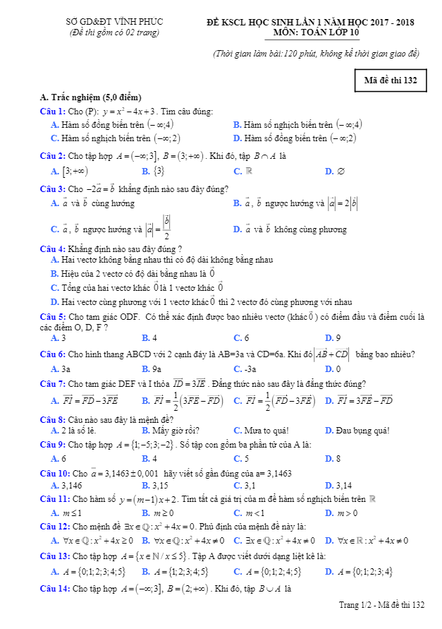 de kscl lan 1 nam hoc 2017 2018 lop 10 mon toan truong thpt pham cong binh vinh phuc d