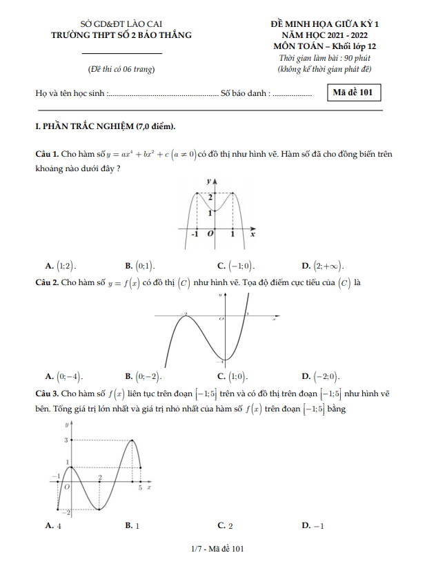 de minh hoa giua hoc ki 1 hk1 lop 12 mon toan nam 2021 2022 truong thpt bao thang 2 lao cai d