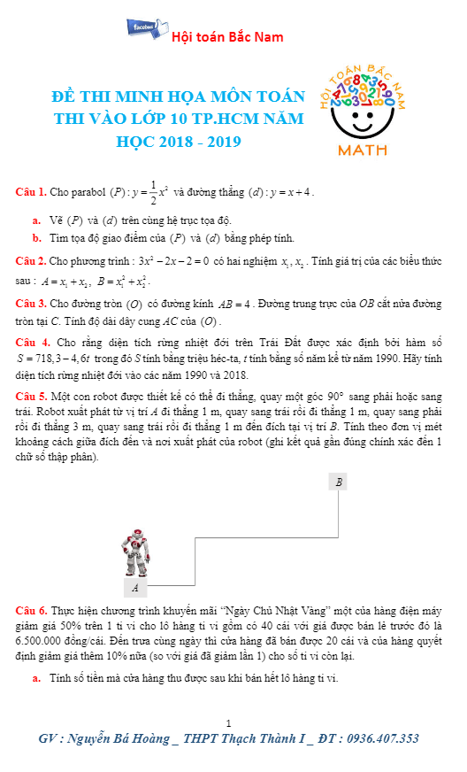 de minh hoa ky thi tuyen sinh thpt nam hoc 2018 2019 mon toan so gd va dt tp hcm d