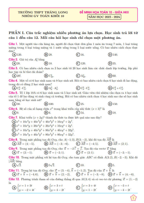 de minh hoa lop 10 mon toan giua hoc ki 2 hk2 nam 2023 2024 truong thpt thang long tp hcm d