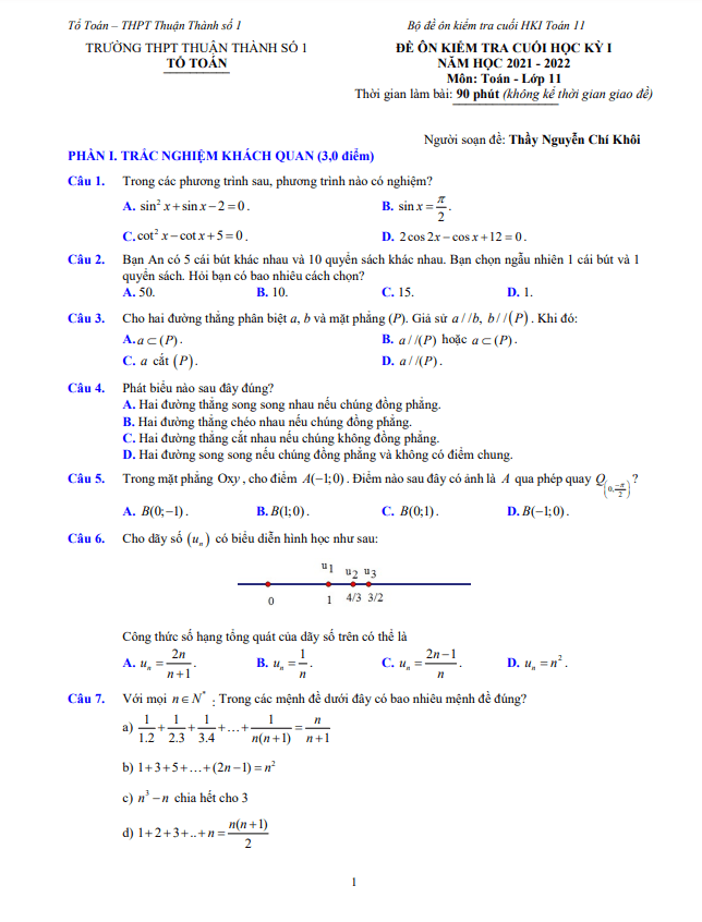de on tap cuoi hoc ki 1 hk1 lop 11 mon toan nam 2021 2022 truong thuan thanh 1 bac ninh d
