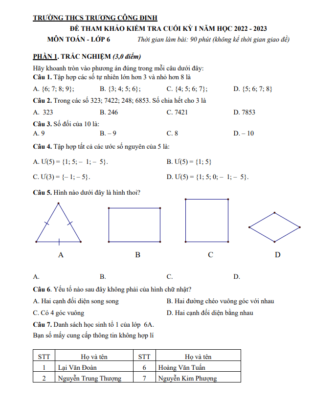 de tham khao cuoi hoc ki 1 hk1 lop 6 mon toan nam 2022 2023 truong thcs truong cong dinh tp hcm d