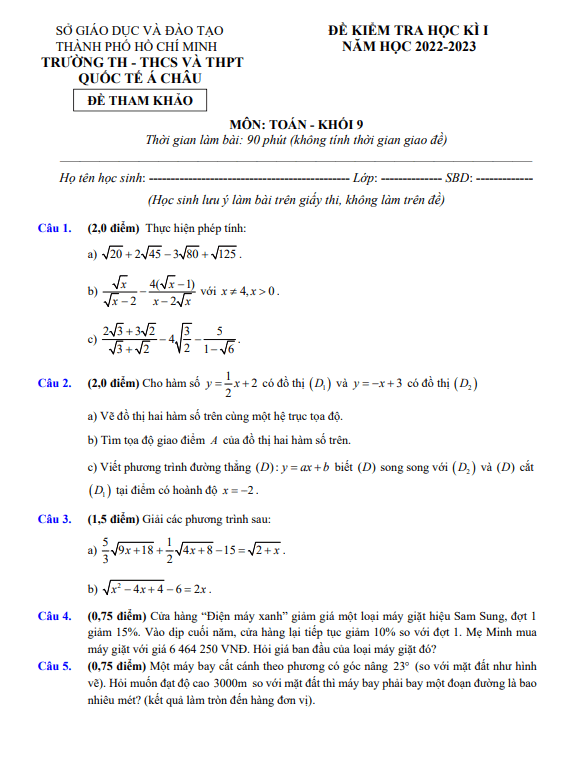 de tham khao cuoi hoc ki 1 hk1 lop 9 mon toan nam 2022 2023 truong quoc te a chau tp hcm d