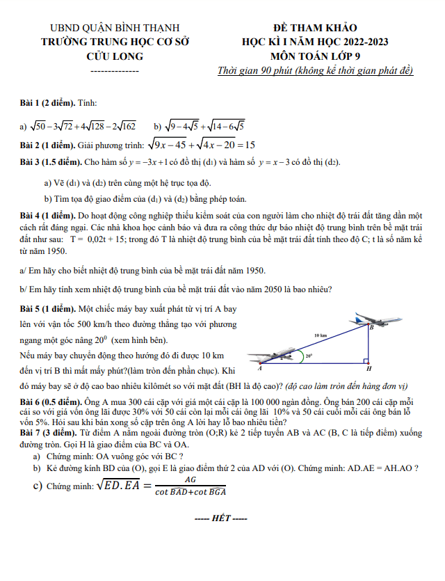 de tham khao cuoi hoc ki 1 hk1 lop 9 mon toan nam 2022 2023 truong thcs cuu long tp hcm d